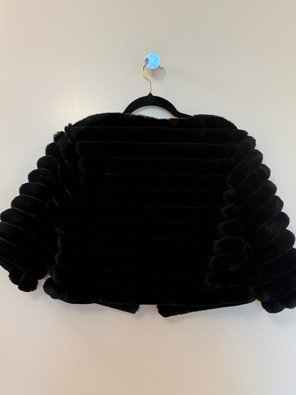 WD.NY Black Faux Fur Cropped Teddy Jacket - Picture 2 of 2